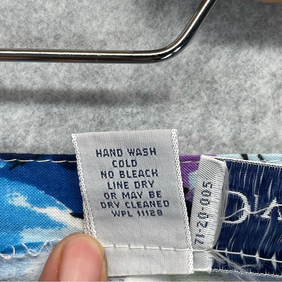 Vintage Floral Print Blue Button Front Midi Skirt - Picture 7 of 13